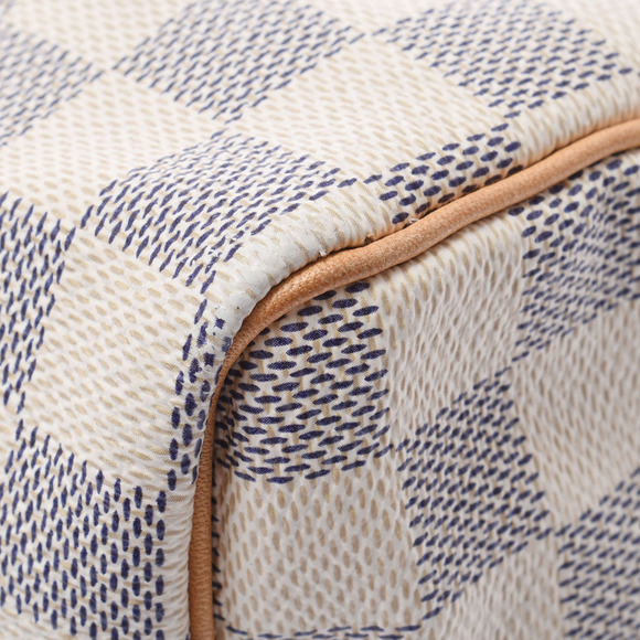 LOUIS VUITTON Damier Azur White Speedy Canvas Handbag - Picture 7 of 9